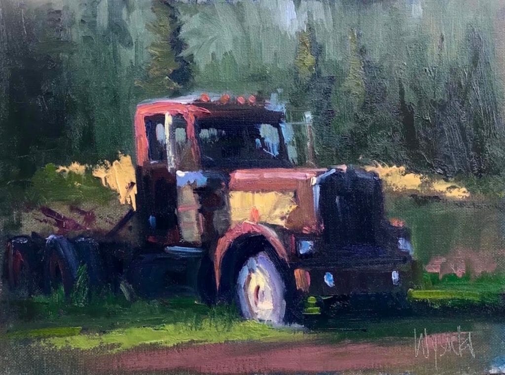Stephen Wysocki painting of an old truck